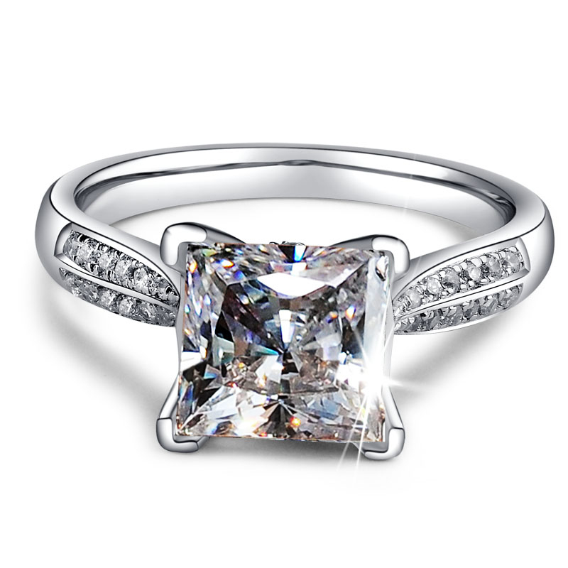 

Top Quality Wedding Rings Brand Jewelry SONA Zirconia Diamond 925 Sterling Silver Engagement Rings for Women
