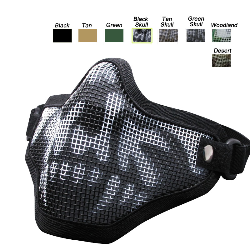 

Outdoor Airsoft Shooting Face Protection Gear Single Belt V1 Metal Steel Wire Mesh Half Face Tactical Airsoft Mask