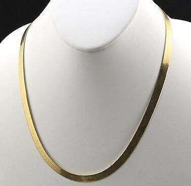 

Mens 14K Yellow Gold Plated 24in Herringbone Chain Necklace 4 MM