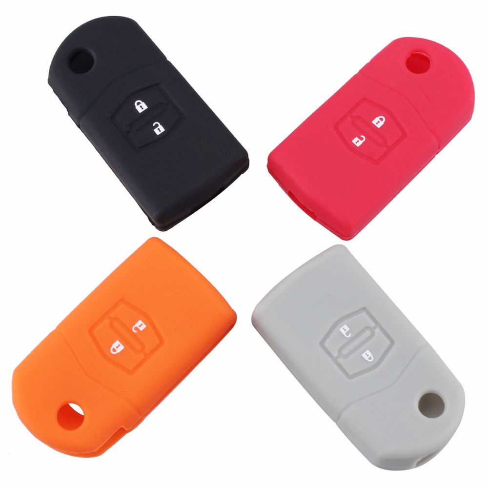 Garanti 100% 2 Bouton Nouveau Silicone Couverture De Voiture Couverture de Cas Porte-Cas Pour Mazda 3 2 6 CX7 CX9 Livraison Gratuite