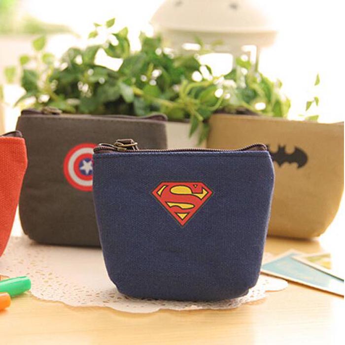 SUPERHERO KIDS BOYS COIN PURSE WALLET BATMAN SUPERMAN IRON MAN SPIDERMAN GIFT