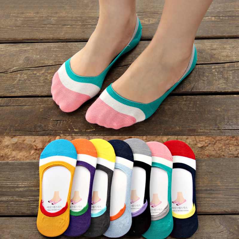 

Wholesale- 1Pair Candy Color Summer Thin Invisible Ankle Socks Slip Socks Woman Breathable No Show Short Boat Socks Calcetines Mujer, As pic