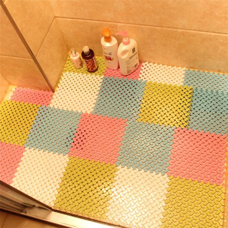

Wholesale- New Removable Bathroom Non-slip Pad PVC Mat Bath Shower Tub Bathing Rug Bathroom Mosaic Splice Puzzle Pad