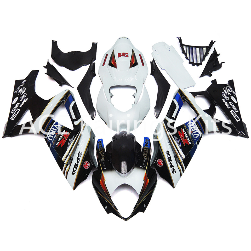Kit de carénage de moto ABS Suzuki GSXR1000 GSX-R1000 K7, année 07 08 2007 2008, noir, bleu blanc v21, 3 cadeaux gratuits, nouveau