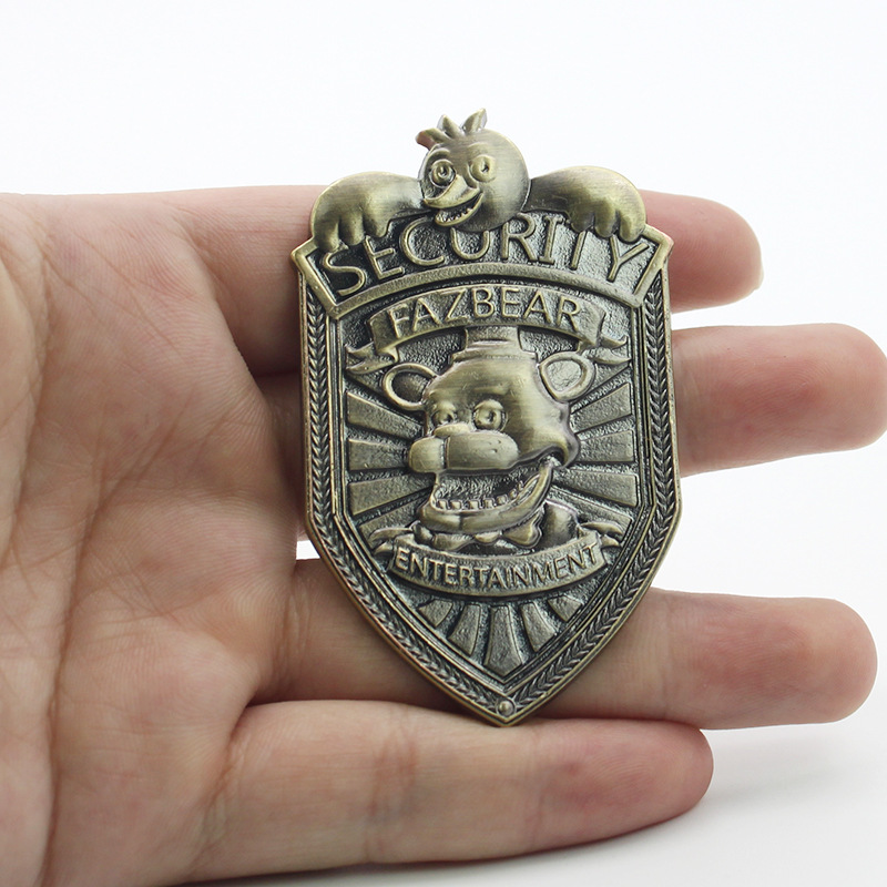 

Hot Sale Five Nights At Freddy's Metal Vintage Freddy Security Badge Pin FNAF Cosplay