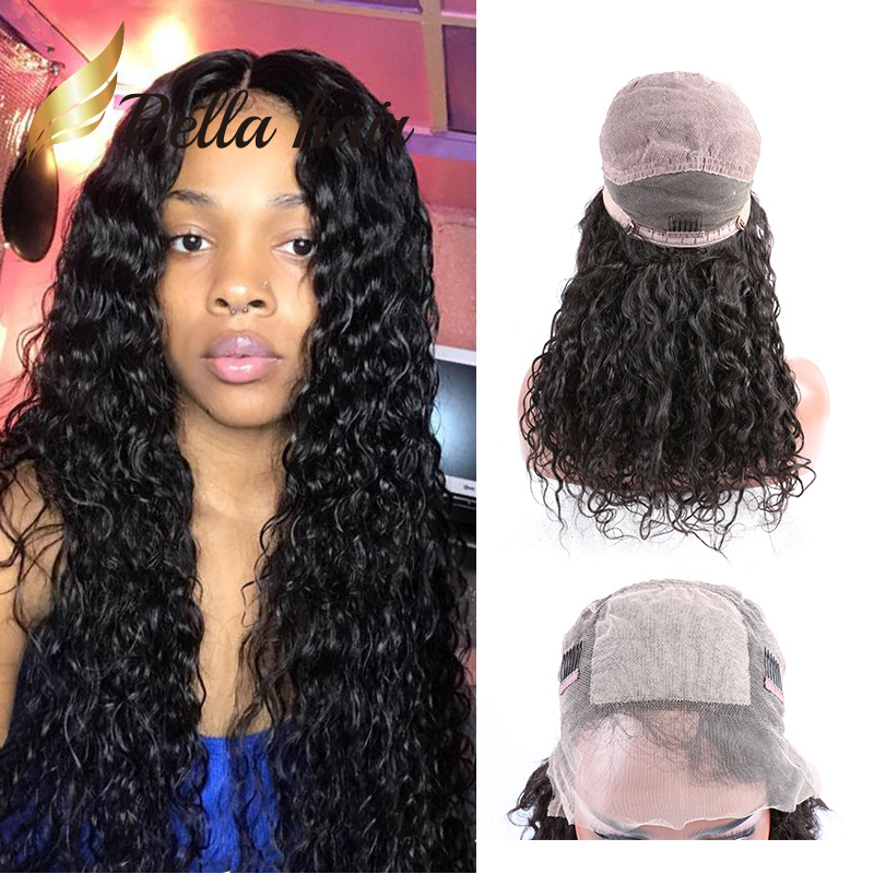 

Top Full Lace Wig Human Hair Wigs for Black Women Natural Water Wave Brazilianhair Hand Tied Wig with Silk Base, Natural color