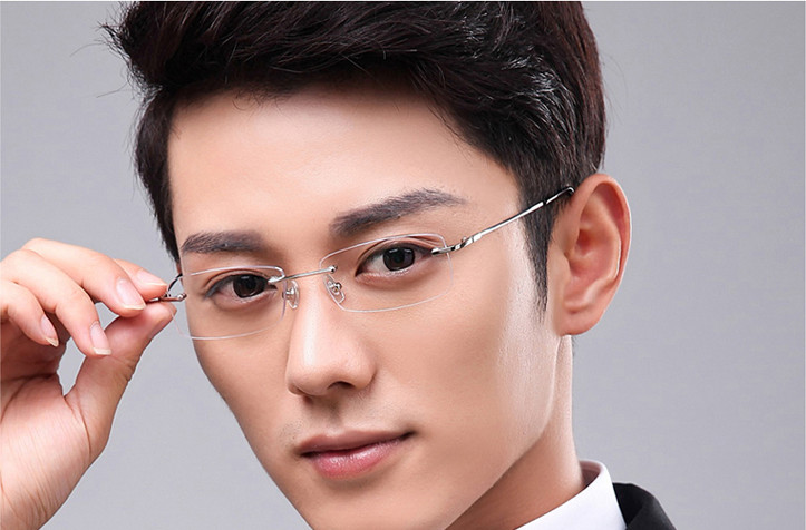 

Retail 1pcs metal rimless Eyeglasses frames optical glasses frames for prescription 8119