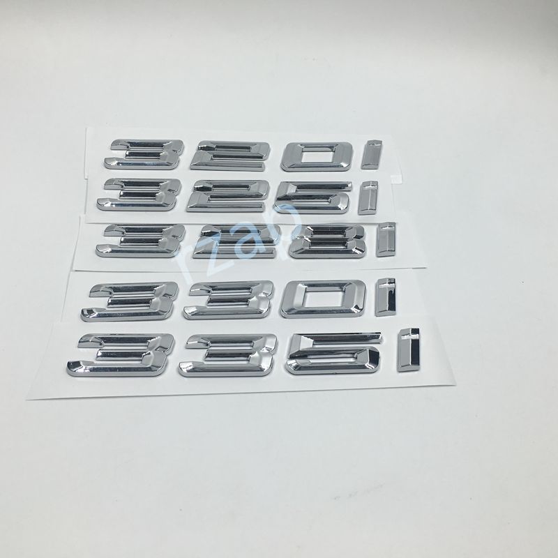 

New Silver Color 320I 325I 328I 330I 335I Auto Refit Displacement Emblems.Car Tail Decor Sticker for BMW 3 Series e90 e46 f30
