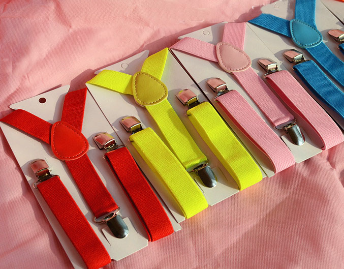 

29 Plain Solid Colors Suspenders Kids Suspender Clip-on Y-Back Boys & Girls Children Elastic Adjustable Suspender, Black;white