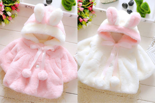 

Fur Winter warm Baby Girl Coat Cloak Jacket Thick warm clothes for Child 6M-3Y, Pink