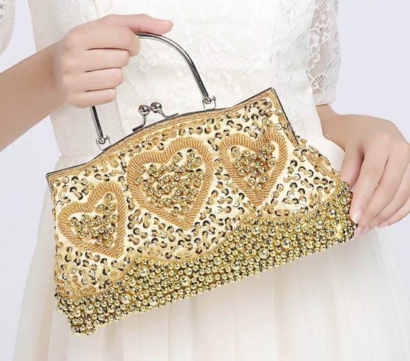 

hot sell new style bridal hand bags handmade pearl embroidery clutch bag makeup bag wedding evening party bag shuoshuo6588