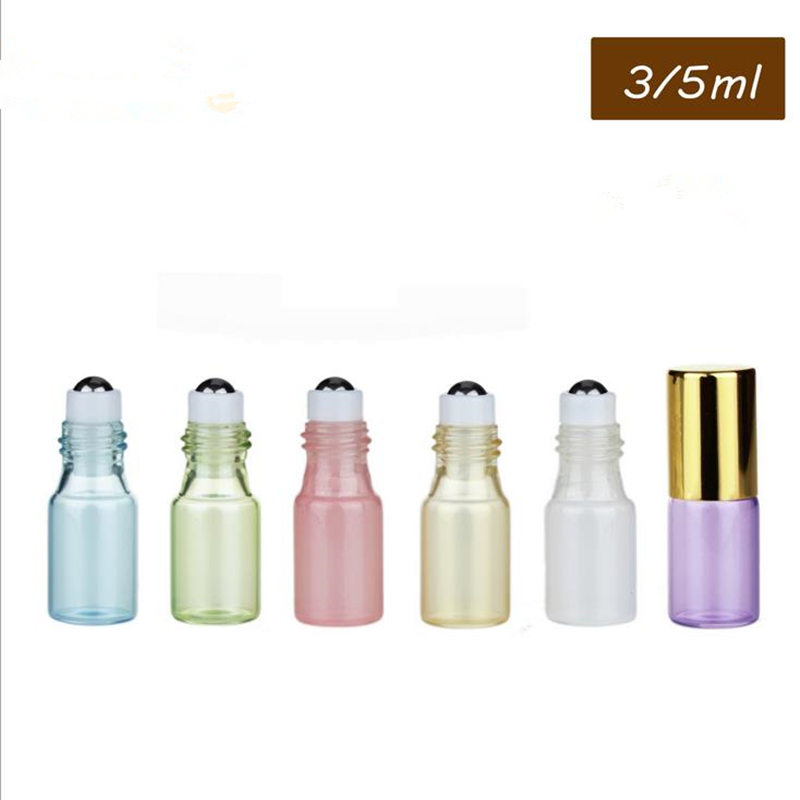 

3ml 5ml glass roll on bottle with stainless steel roller ball,roll-on bottle with plastic caps,essential oils bottle F20171284