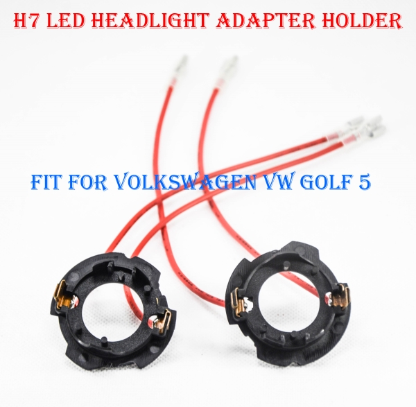 

2PCS H7 LED Headlight Conversion Kit Bulb Base Holder Adapter Retainer Socket Clip For Volkswagen VW Golf 5 JETTA Fits HID Halogen Converter