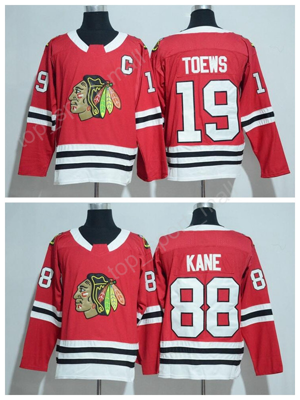 

2017 New Style 88 Patrick Kane 2018 Chicago Blackhawks Jerseys Ice Hockey 19 Jonathan Toews Jersey Red All Stitched For Sport Fans, 19 red