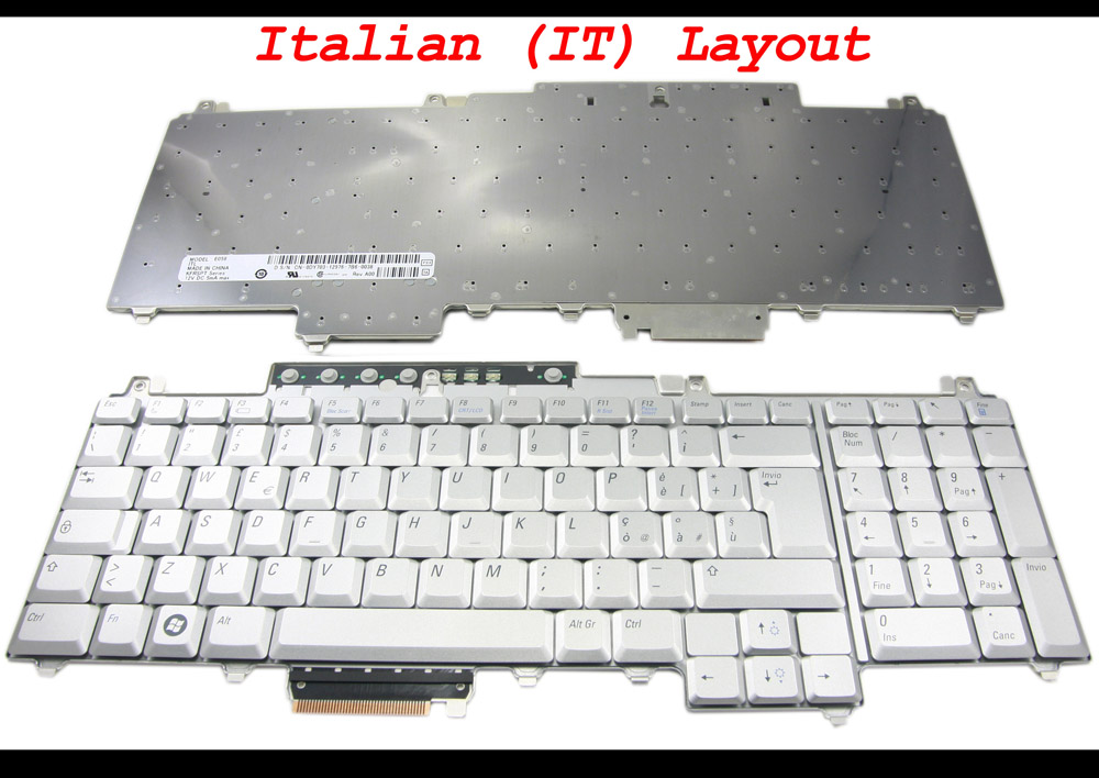 

New and original Notebook Laptop keyboard for Dell for Inspiron 1720 1721, Vostro 1700, XPS M1730 Silver Italian ITALIANO IT version - 0DY70
