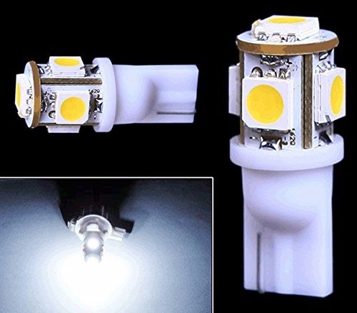 

200Pcs-Pack Car T10 LED 5smd Wedge Interior Bulb Light 194 168 2825 Side Plate License Lamp Door Plate car Bulbs 12V Xenon White
