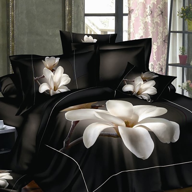 Vente en gros 100% coton 3d reine roi fleurs ensembles de literie belle fleur beauté équité confort gloriou confort Linge de lit couette de couve