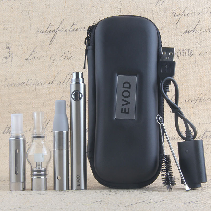 

MOQ 1Pcs Top 3 in 1 vaporizers starter kits oil wax vapes pen evod vape pens Allinone I vaporizer dry herb vapor starters kit e cigs