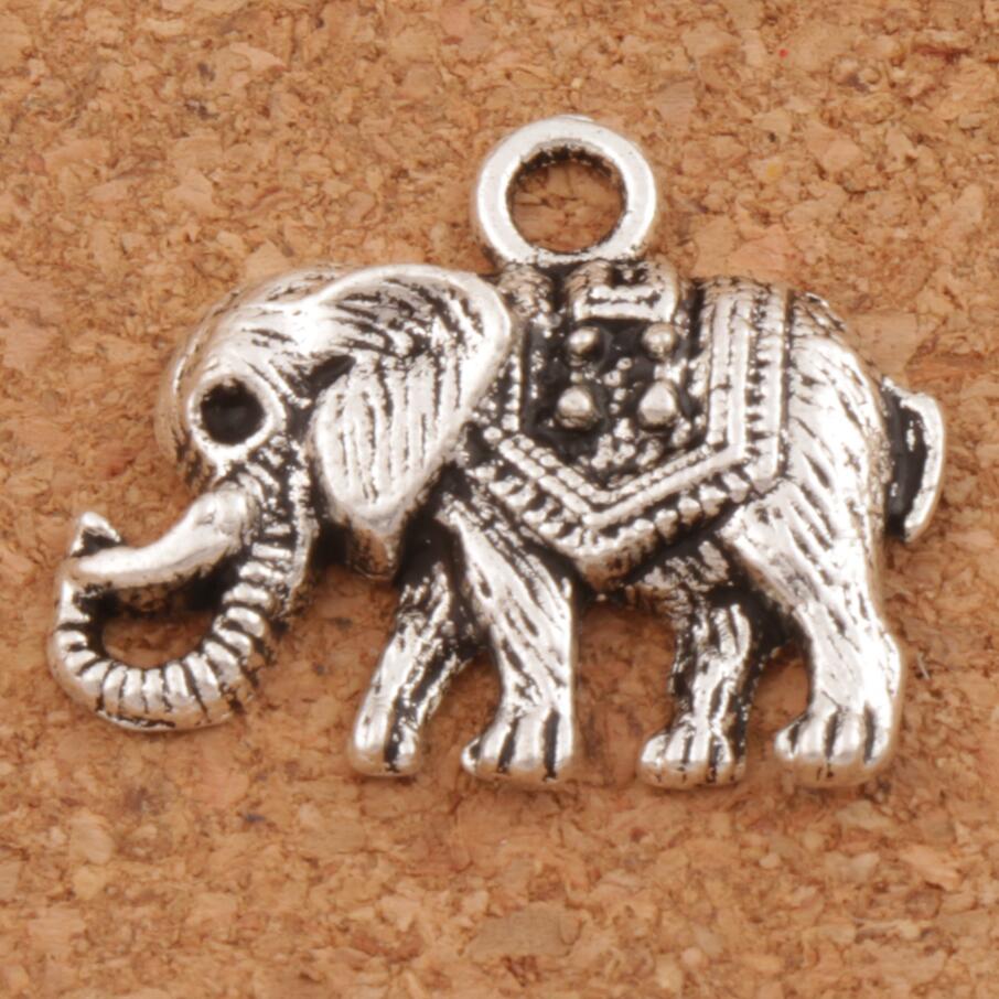 

Mammoth Elephant Charms Pendants 100pcs/lot 24x19 mm Antique Silver Jewelry DIY Fit Bracelets Necklace Earrings L1187