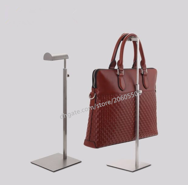 

Wholesale 10pcs stainess steel handbag display stand wig purse bag display holder rack adjustable metal hanger hooks free shipping