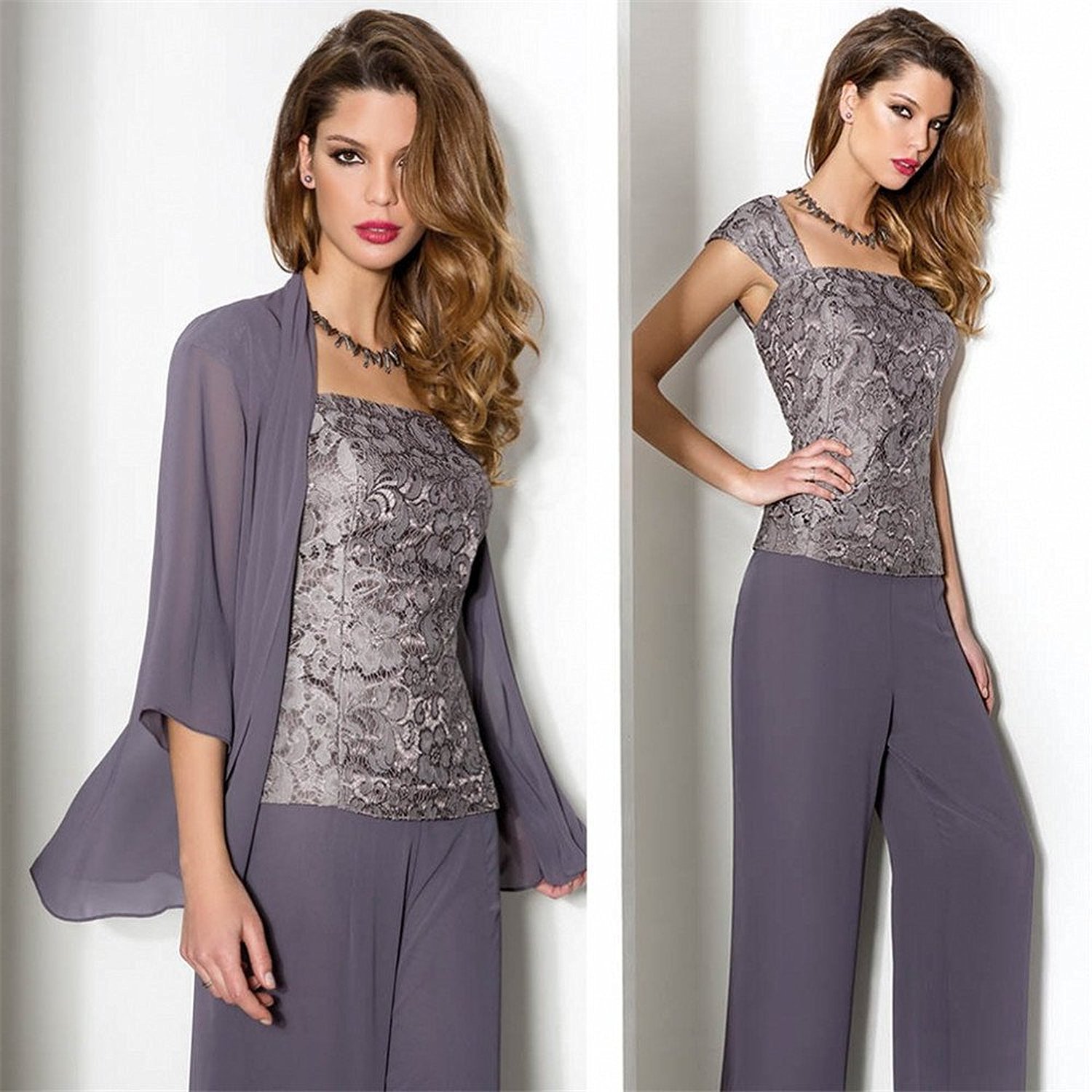 

Three Pieces Mother Of The Bride Dresses With Jacket Free Shipping Mother Of The Bride Pant Suits Cheap Plus Size Mother dresses