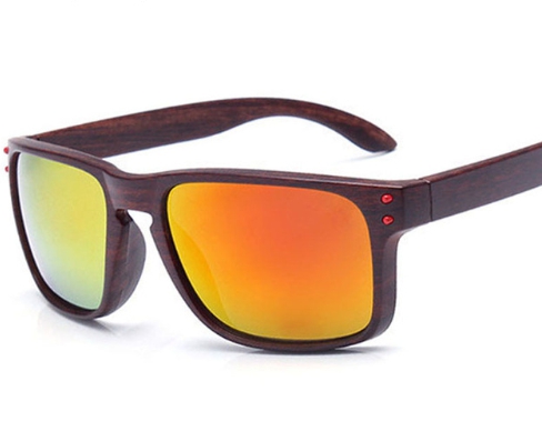 

Vintage Wood Grain Sunglasses Men Reflective Square Eyewear Gafas De Sol Oculos Feminino Eyewear Accessories