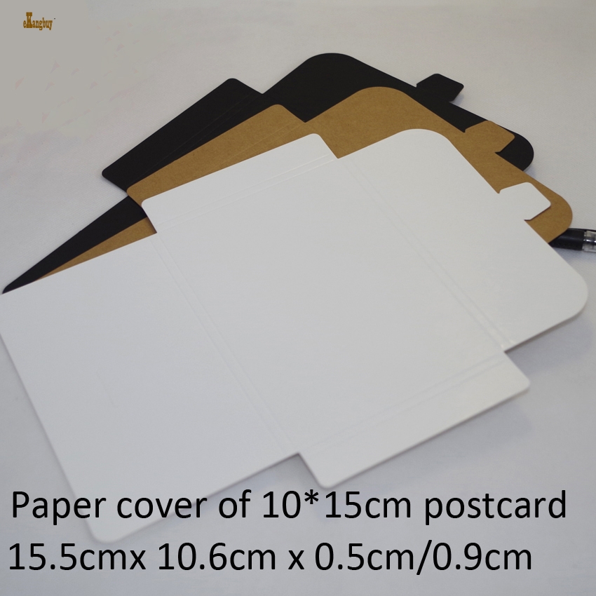 

2018 Sale Tubetes 50pcs/lot 15.5x10.7x0.5cm/0.9 Brown White Black Paper Bag for Postcard Photo Albumn Boxes Invitation Play Card Envelopes