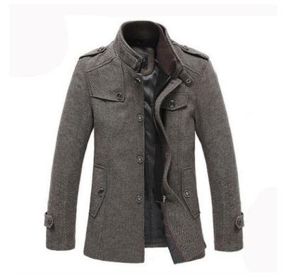 New Men Woolen Coats Middle Long Jackets Coats hight quality Autumn & Winter arrival Mens fashion Warm Wool Overcoat Stand Collar