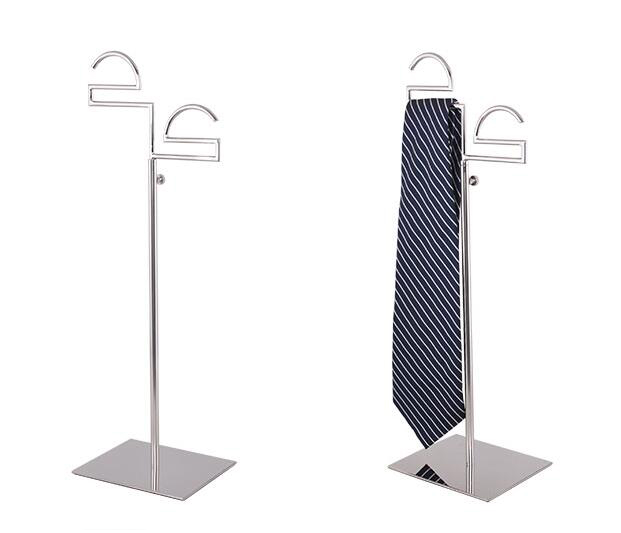 

Necktie Display Stand High-grade stainess steel women silk scarf Holder men Ties Scarves double hook Display Stand rack for clothing prop