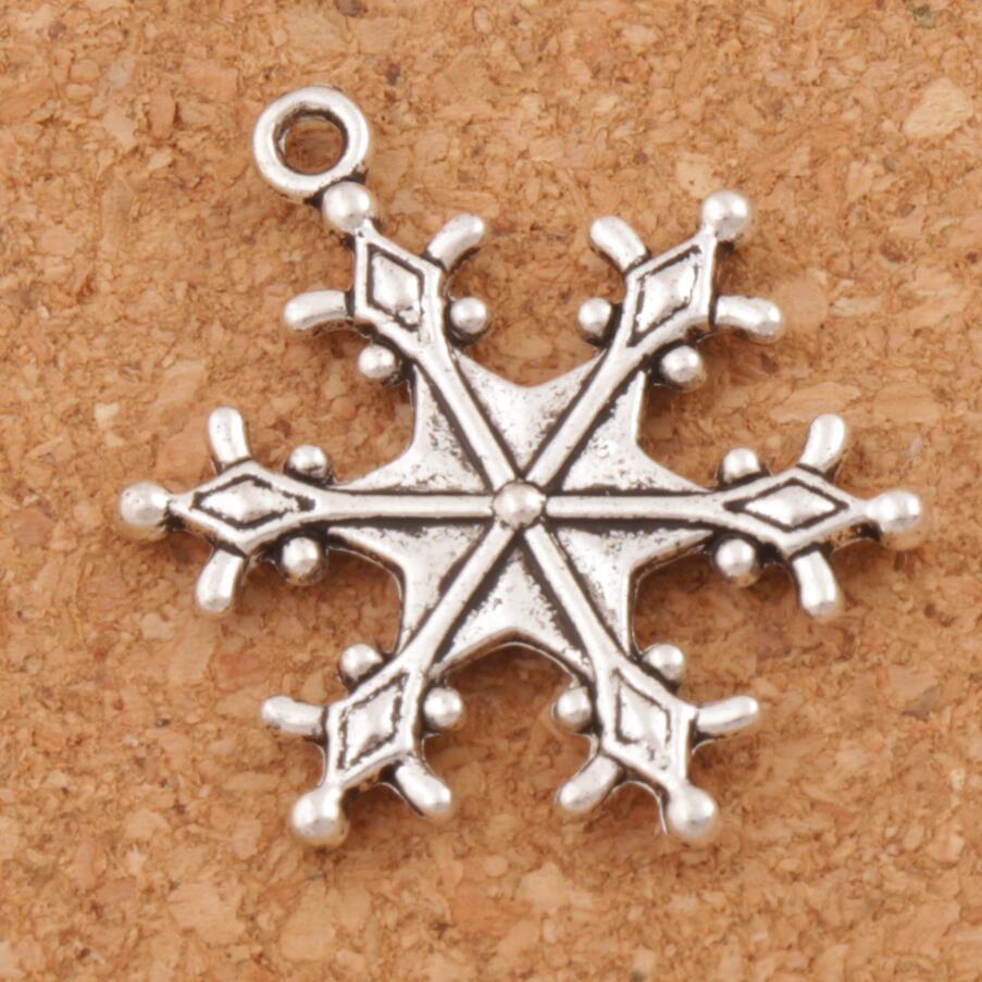 

Big Dots Snowflake Charm Beads 22x28.7mm Tibetan Silver Pendants Fashion Jewelry DIY Fit Bracelets Necklace Earrings L737