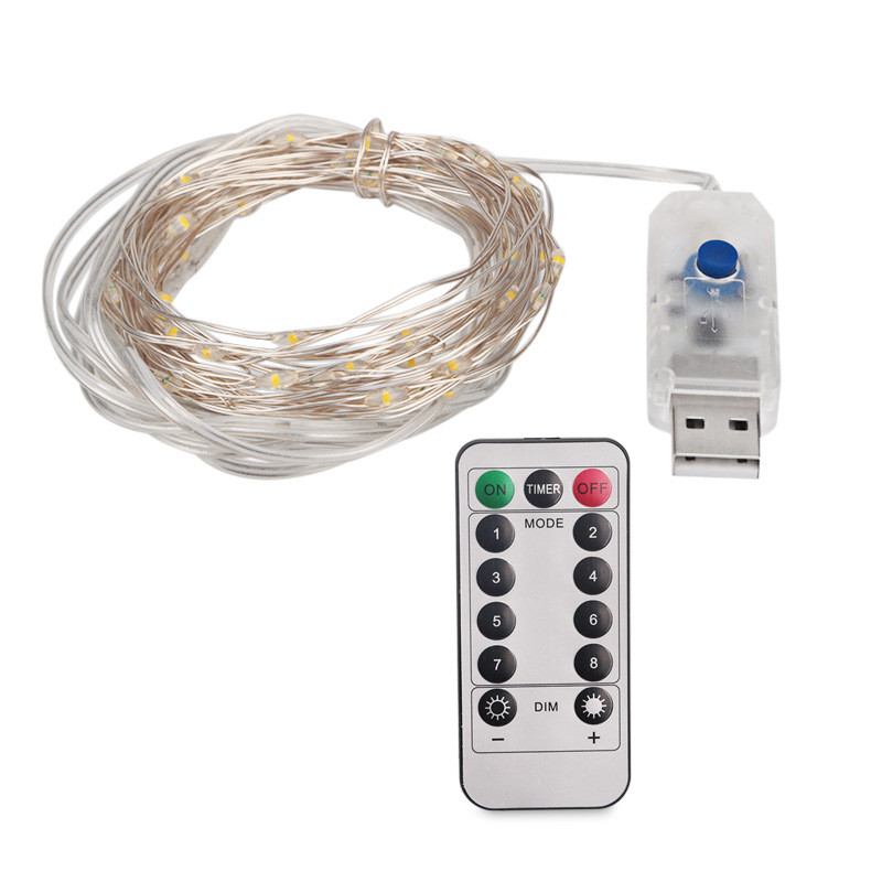 

USB 5V Copper LED fairy String Lights with Remote 5m 10m christmas party wedding Outdoor Decoration Fairy Light