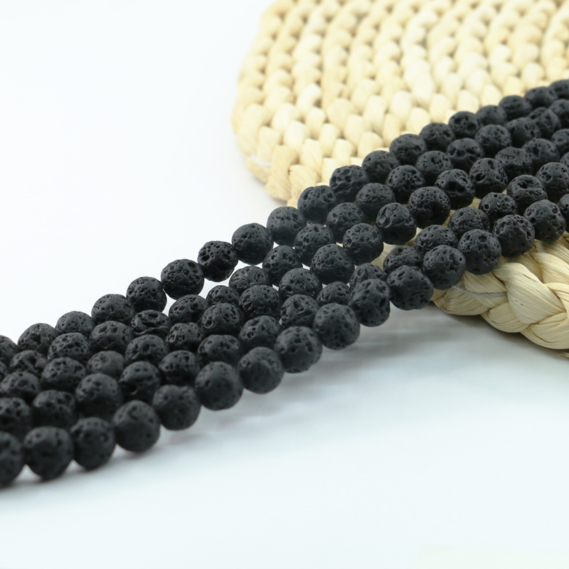 

Natural Black Lava Rock Beads Semi Precious Stone Beads for Yoga Jewelry Making 4/6/8/10mm 15 inch Strand Per Set L0582#
