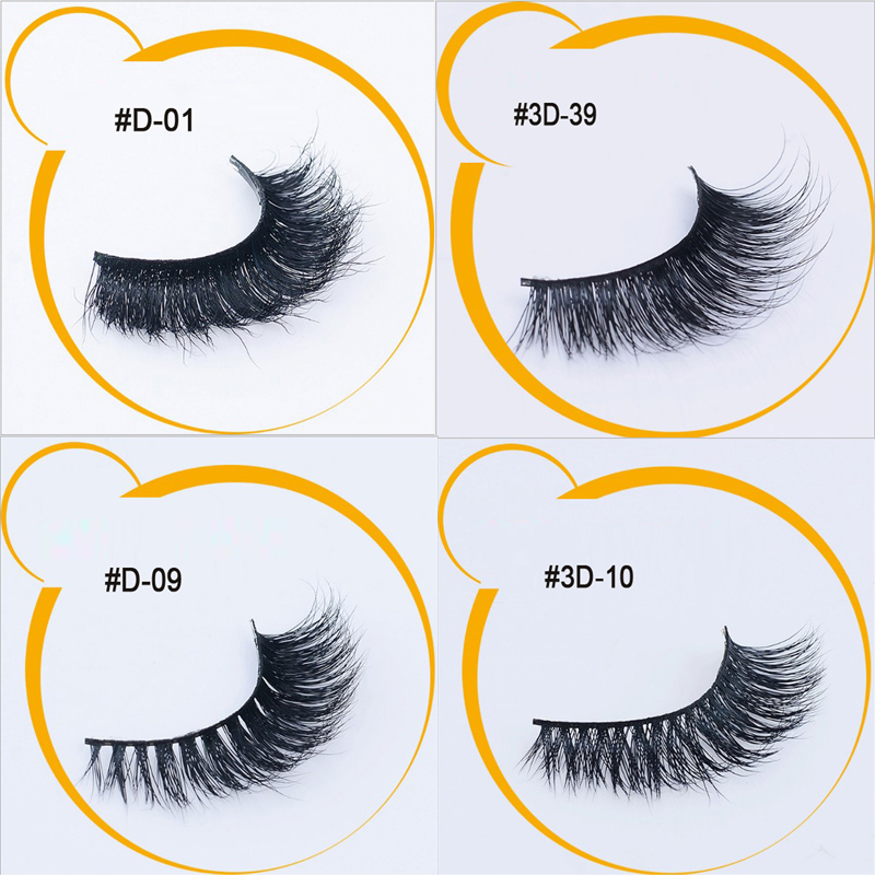 4 Styles Synthetic Mink Lashes 3D False Eyelashes Long Lasting Natural Clear Packaging Arrival handmade strip-image-399537759