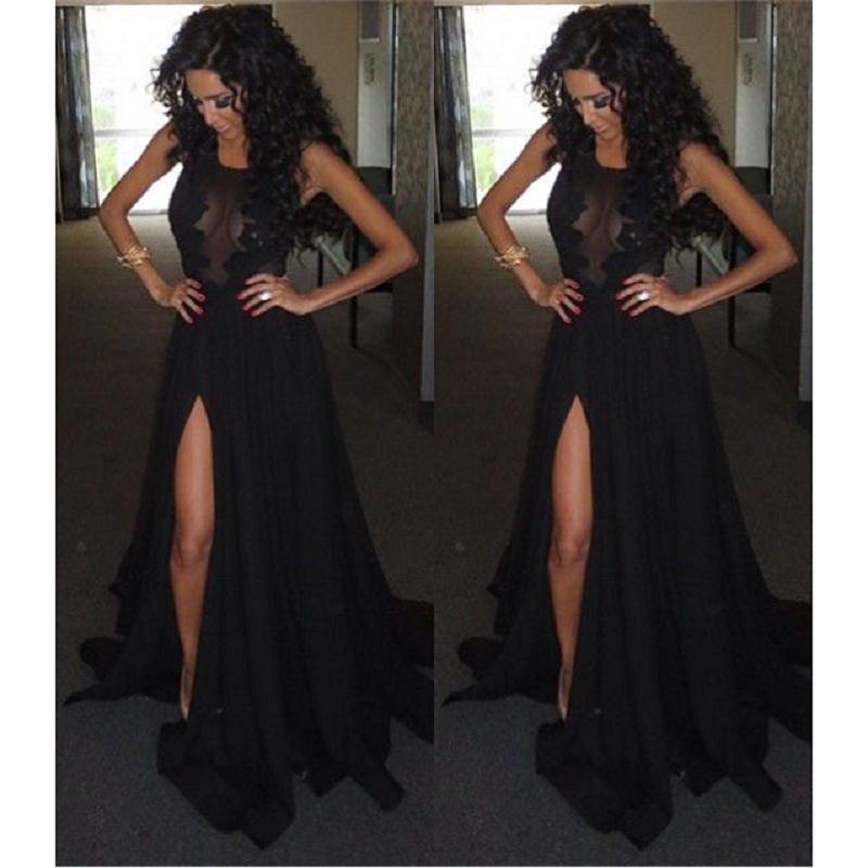 

Dresses Prom Party Girls Sexy Slit Black A-line 2018 Special Occasion Party Gowns Fast Shipping Vestidos De Gala Largos, White