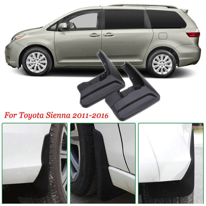 Brand New 4pcs High Quality ABS Mud Flaps Splash Guards Car Fender Mudguard For Toyota Sienna 2011-2016-image-399773790