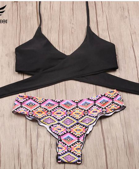 

2017 Cross Brazilian Bikinis Women Swimwear Swimsuit Push Up Bikini Set Halter Top Beach Bathing Suits Swim Wear