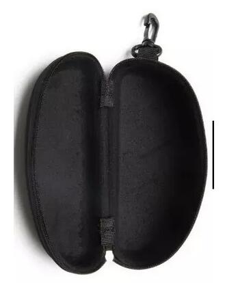 

SUMMER hard case Zipper Hook Sunglasses Box Compression Glasses Case Black Metal Plastic Sports sun glasses case box free shipping