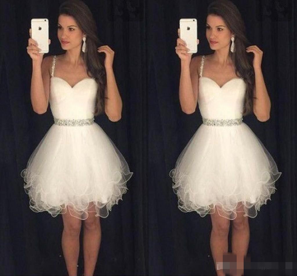 

Custom Made Short Homecoming Dresses Sweetheart Spaghetti Straps Pleated Tulle Crystal Short Prom Dresses Petite Cocktail Party Dress, Light yellow