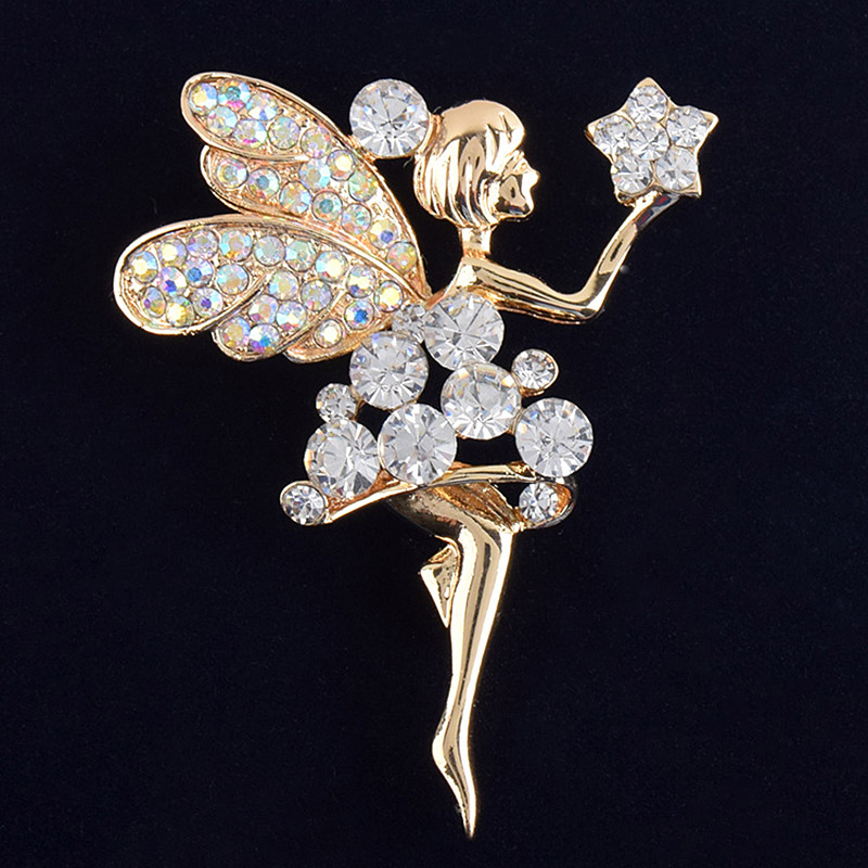 Broche Halloween Skull Rhinestone Or Plaqué Rouge Vintage Lapel Pin Jewelry
