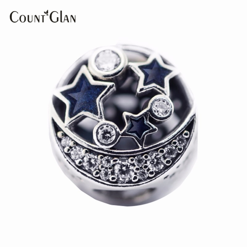 Nuit Sky 925 breloques en argent sterling Nouvelle collection de Noël ajustement bracelet Pandora bricolage Pour cadeau de Noël fine bijoux en gr