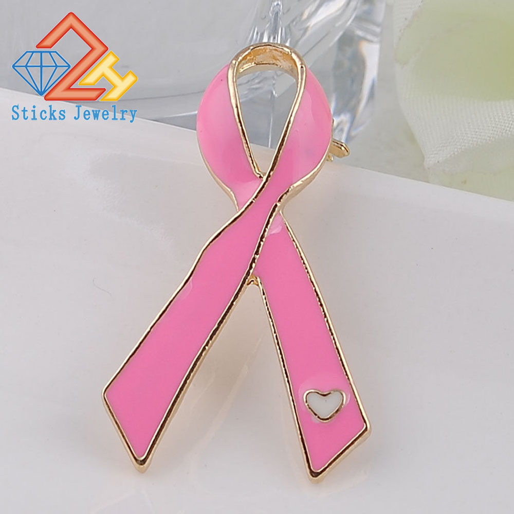 

World AIDS Day publicity signs rhinestones pink drops of oil ribbon brooches pin jewelry Sticks Jewelry