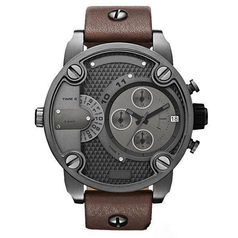 

Top Watches Strap Mutiple Wristwatches 7258 Quality Case Men Dials Date Display Leather Oversized Quartz Watch For Dropshipping Mens Gi Vmcf, Slivery;brown