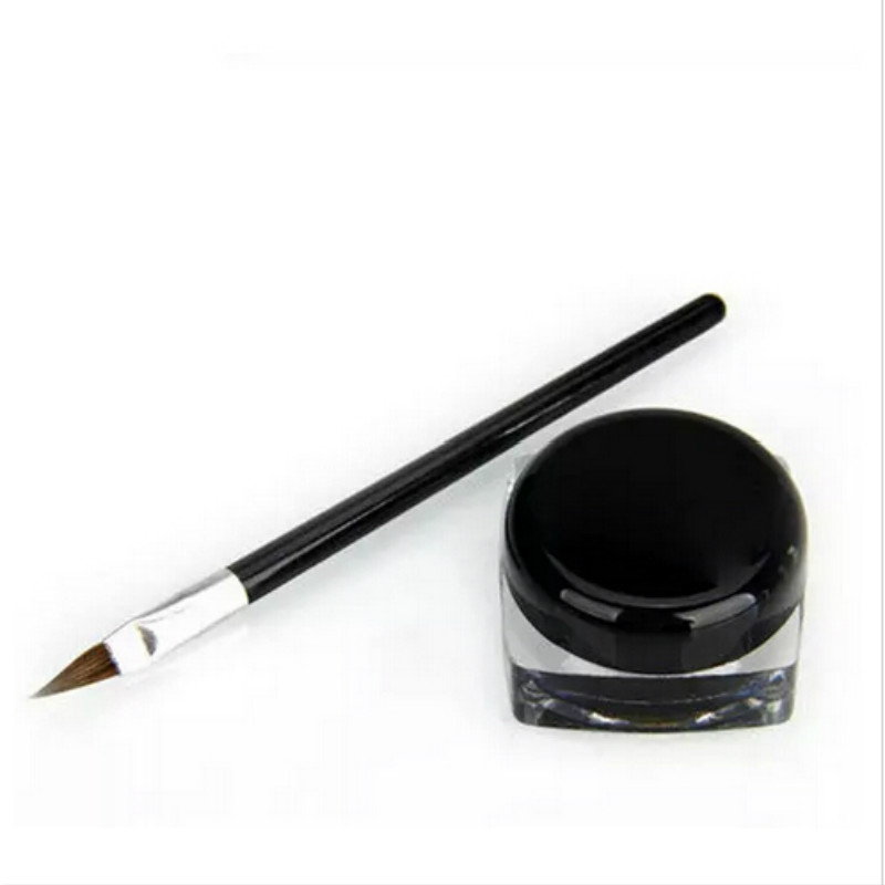 

Cosmetic Waterproof Eye Liner Pencil Make Up black Liquid Eyeliner Shadow Gel Makeup + Brush Black maquiagem