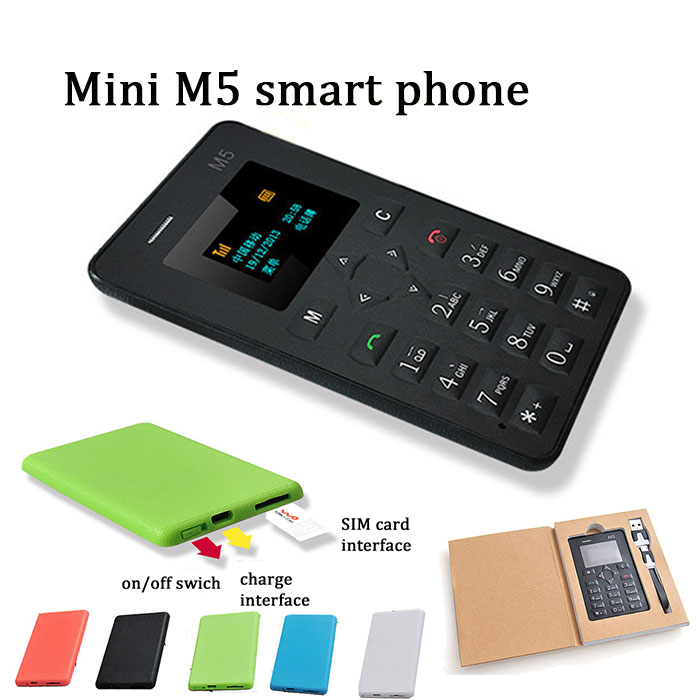 

2017 new design AEKU M5 smart phone portable 4.8MM ultra thin MTK chipset mini GSM GPS children mobile card basic cellphone with retail pack