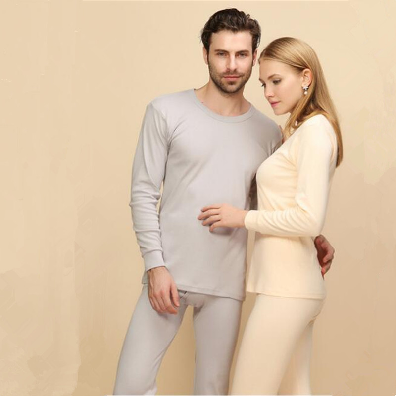 

New Tide Russia China style Men casual Long Johns Suits gray black Solid color elasticity Cotton Blending long underwear Undershirts