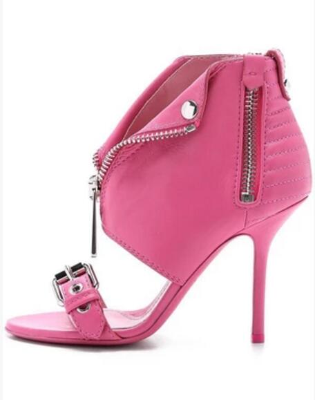 

2017 summer women sandals boots party shoes sexy open toe celebrity shoes gladiator sandals leather gold zip buckle high heels, Multi