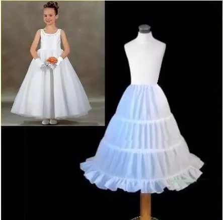 

2022 Three Circle Hoops White Girls Petticoats Ball Gown Little Children Kid Dress Slip Flower Girl Tutu Skirt Petticoat