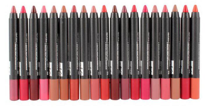 

Wholesale- 19Pcs/lot Menow Makeup Matte Kiss Proof Lipstick Long Lasting Effect Powdery Soft Waterproof Matte Lipstick Lip Pencil Crayon