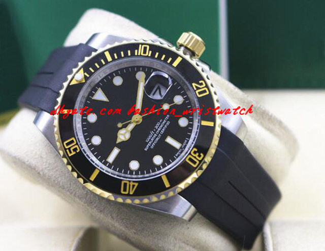 

Fashion Top Quality Luxury Wristwatch Rubber Bracelet 116613 & SS Black Ceramic Bezel MINT 40MM Automatic Mechanical Men Watches New Arrival