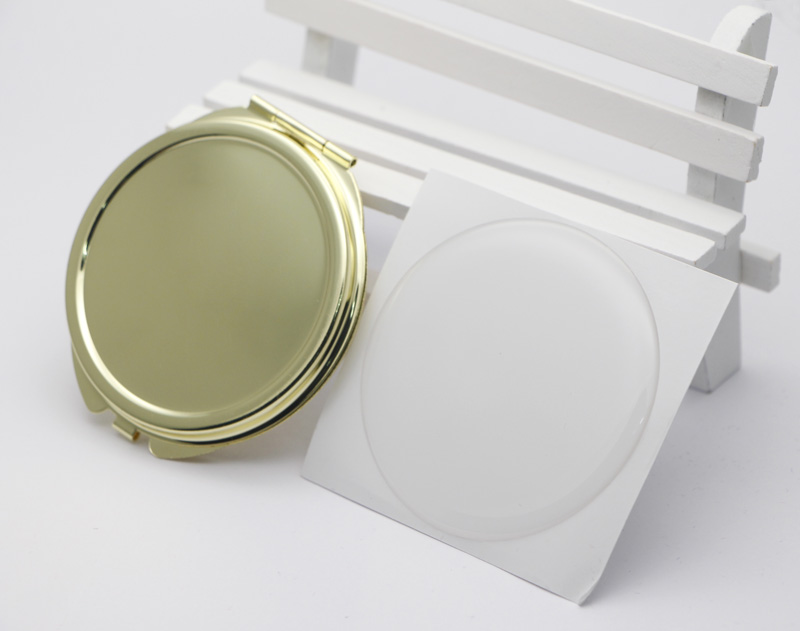 

5 pieces/lot Gold Compact Mirror Blank Magnifying Dia 51mm Pocket Mirror +Epoxy Sticker DIY set 18032-2 Small Trail Order